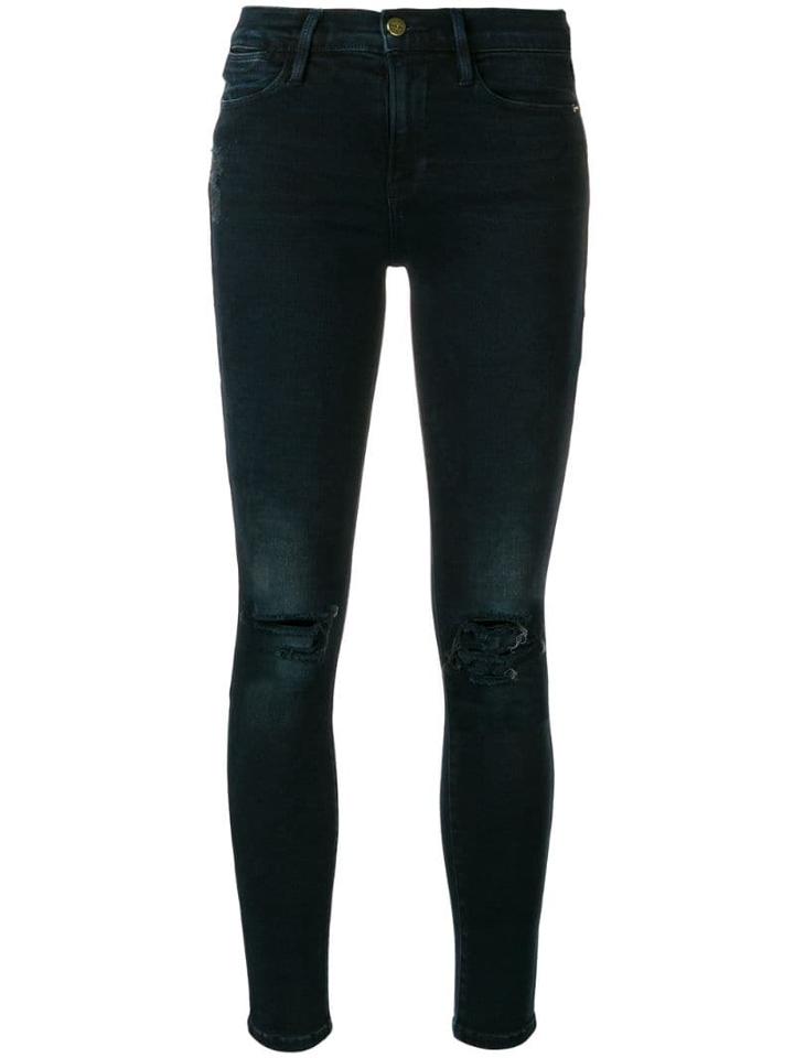 Frame Le High Waisted Skinny Jeans - Blue