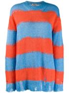 Acne Studios Distressed Striped Sweater - Blue