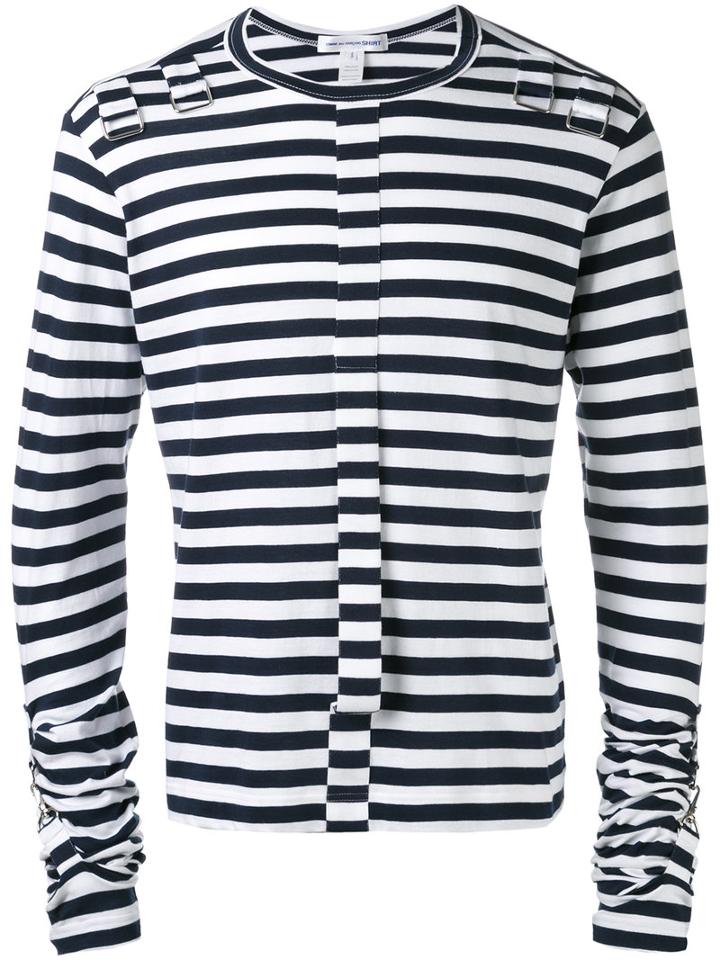 Comme Des Garçons Shirt - Striped Sweatshirt - Men - Cotton - M, Blue, Cotton