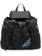 Prada Technical Logo Backpack - Black