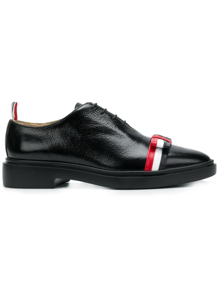 Thom Browne Leather Bow Pebble Grain Shoe - Black