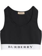 Burberry Logo Stretch Jersey Bra Top - Black