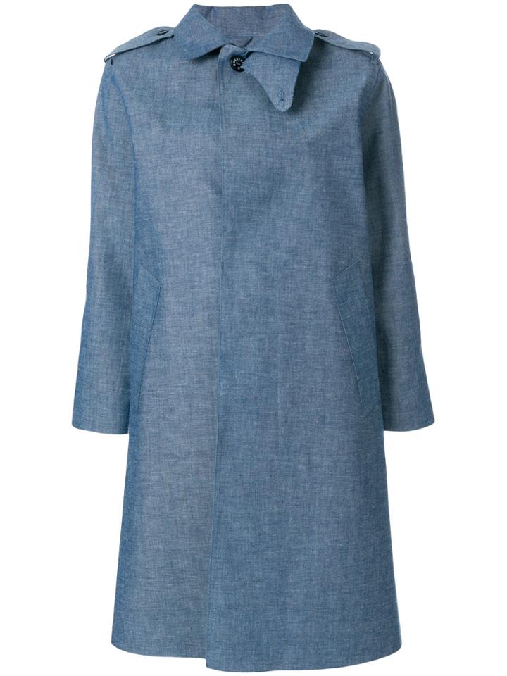 Mackintosh Chambray Trench Coat - Blue