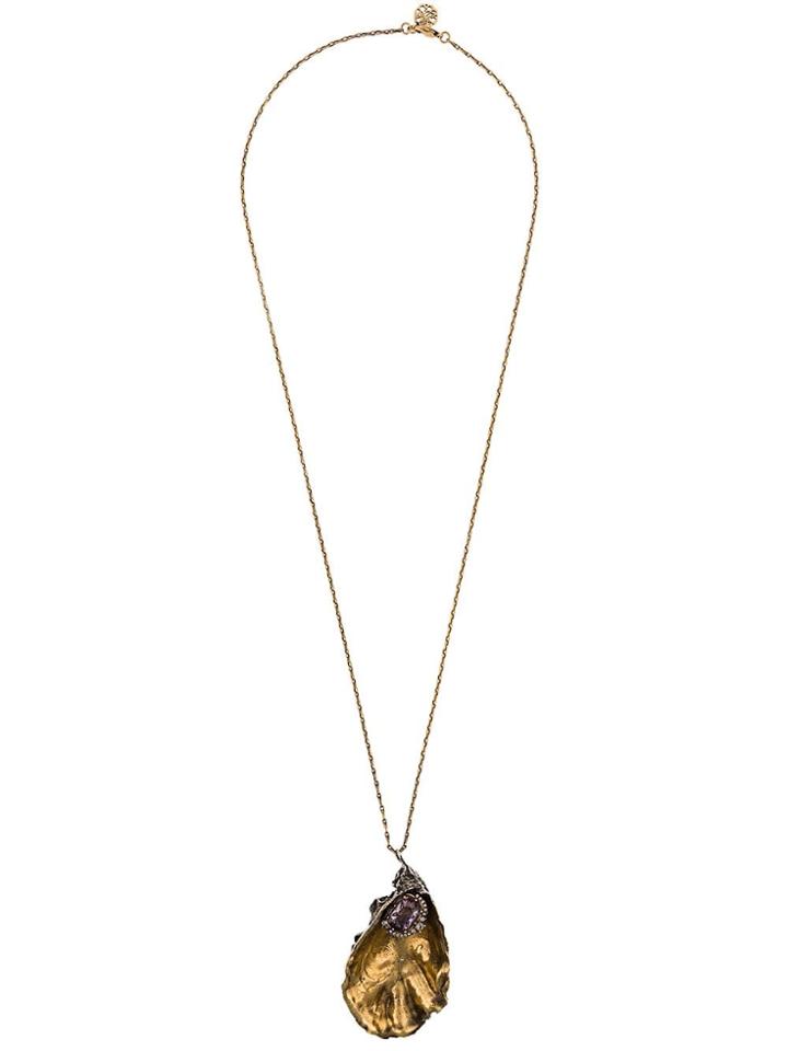 Alexander Mcqueen Oyster Shell Necklace - Gold