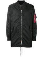 Alpha Industries Longline Bomber Jacket - Black