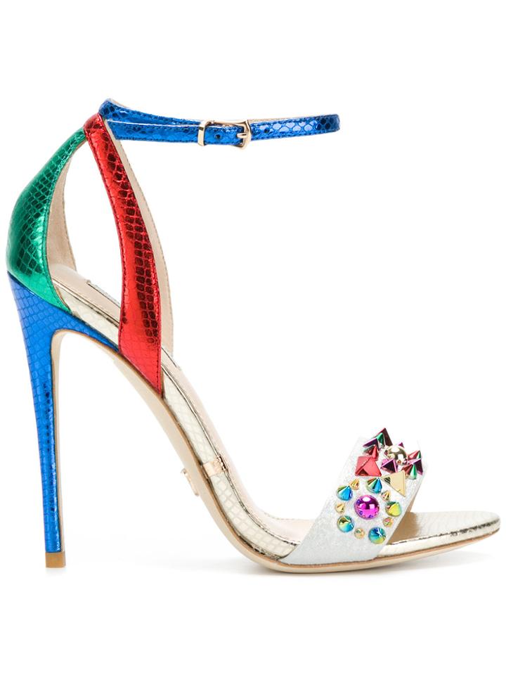Gianni Renzi Studded High Heel Sandals - Multicolour