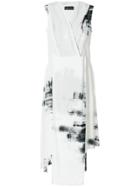 Barbara Bologna Asymmetric Abstract Print Dress - White