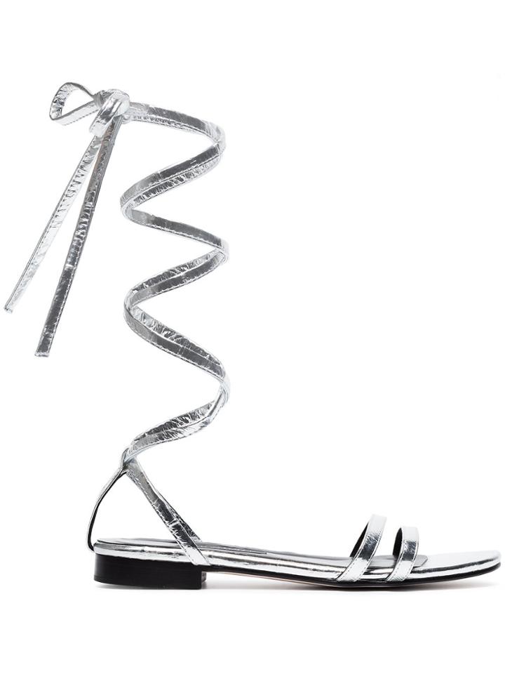 Newbark Metallic Gold Rosa Leather Sandals