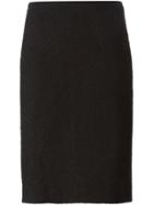 Chanel Vintage Bouclé Pencil Skirt - Black