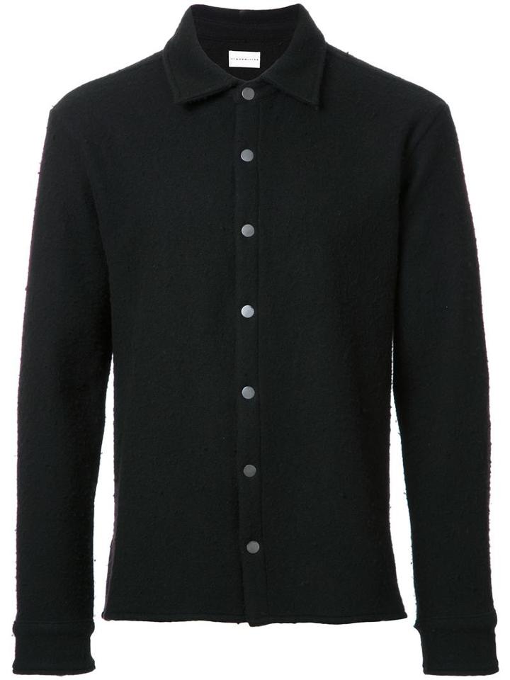 Simon Miller Textured Shirt, Men's, Size: 2, Black, Polyurethane/wool
