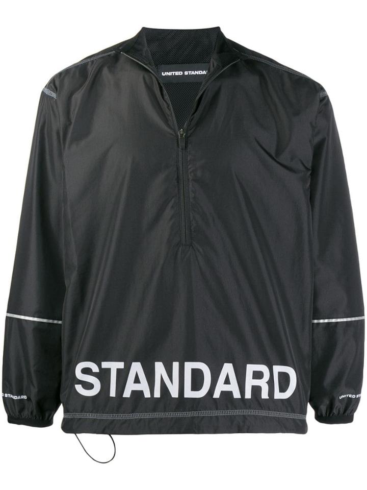 United Standard Logo Print Windbreaker - Black