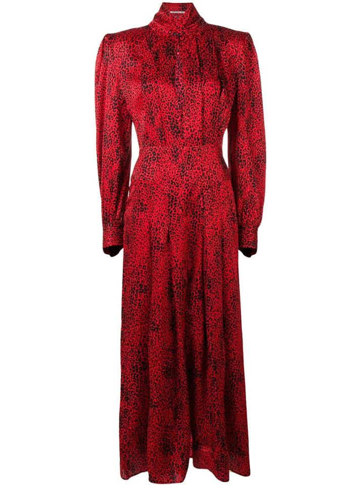 Alessandra Rich Puffed Sleeve Dress - Red