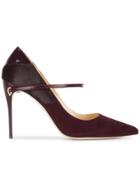 Jennifer Chamandi Burgundy Suede Lorenzo 105 Heels - Red