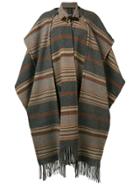 Etro Striped Oversized Cape Coat - Brown