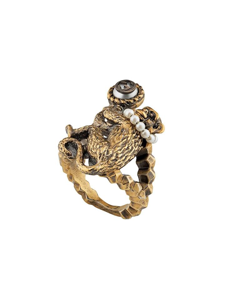Gucci Ring With Monkey In Metal - Gold