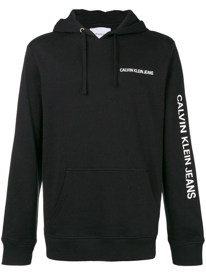 Calvin Klein Jeans Logo Printed Hoodie - Black
