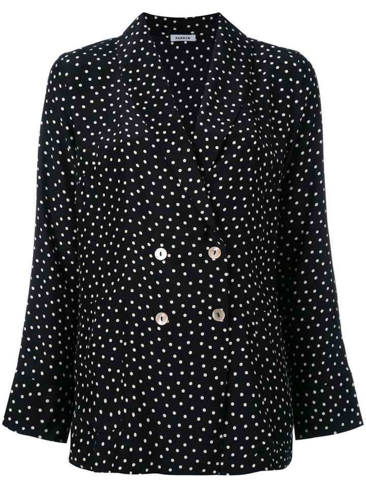 P.a.r.o.s.h. Polka Dot Blazer, Women's, Size: Medium, Black, Silk