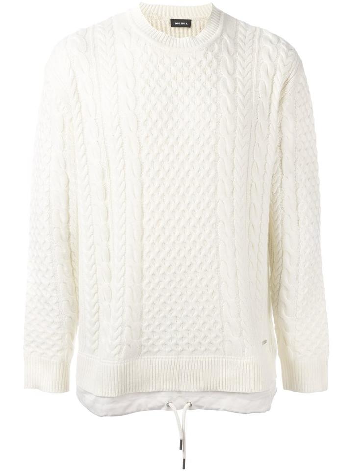Diesel Cable Knit Jumper, Men's, Size: Xl, Nude/neutrals, Wool/polyamide
