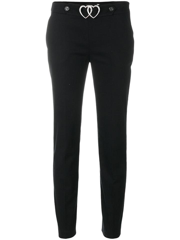 Love Moschino Double Heart Plaque Trousers - Black