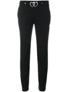 Love Moschino Double Heart Plaque Trousers - Black