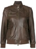 Anine Bing - Pilot Jacket - Women - Calf Leather/viscose - Xs, Brown, Calf Leather/viscose