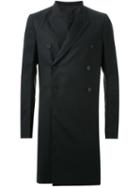 Rick Owens 'cappotto' Peacoat, Men's, Size: 50, Black, Cotton/spandex/elastane/wool
