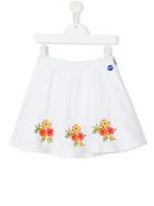 Msgm Kids - Floral Embroidered Skirt - Kids - Cotton - 6 Yrs, White