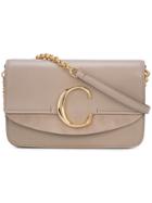 Chloé C Clutch With Chain - Brown