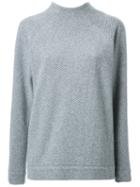 Fad Three Stand Up Collar Blouse, Women's, Size: Medium, Grey, Nylon/polyester/wool