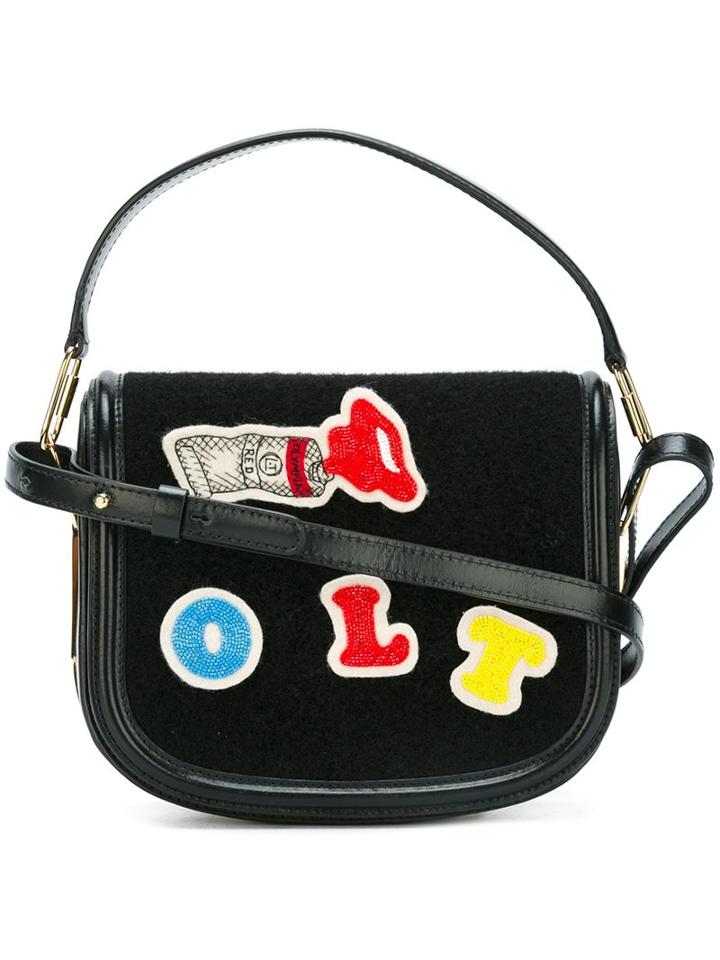 Olympia Le-tan Beaded Patch Crossbody Bag, Women's, Black