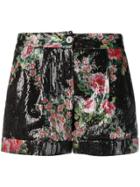Blumarine Floral Sequin Shorts - Black