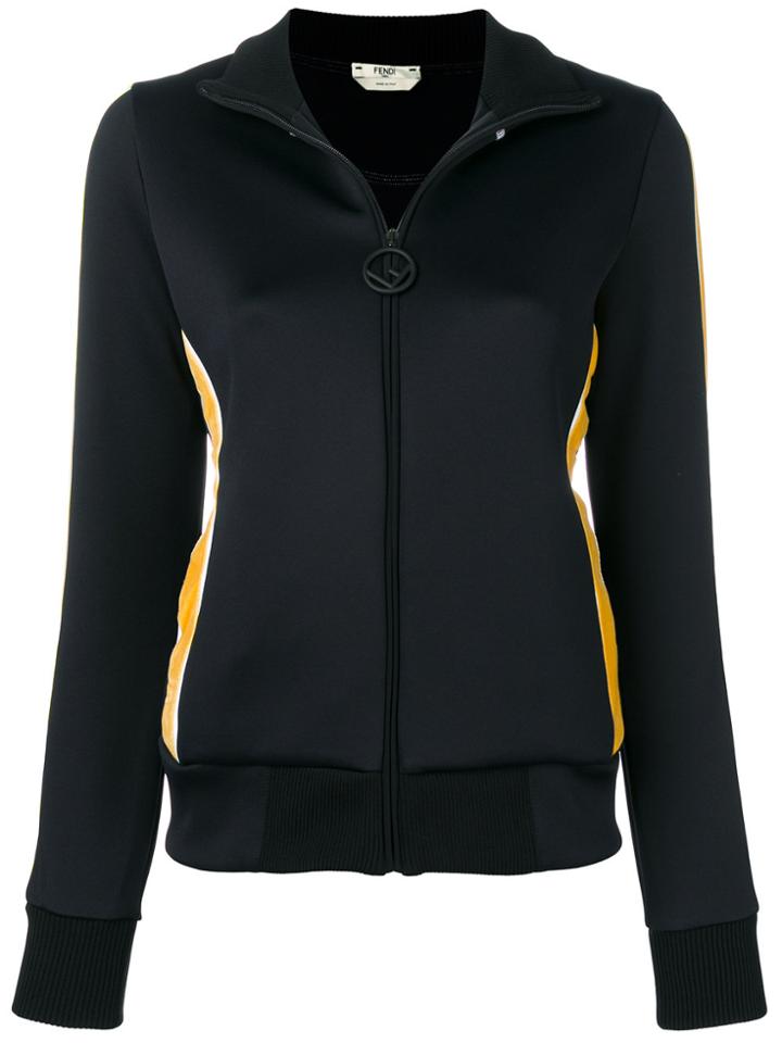 Fendi Logo Embroidered Jacket - Black