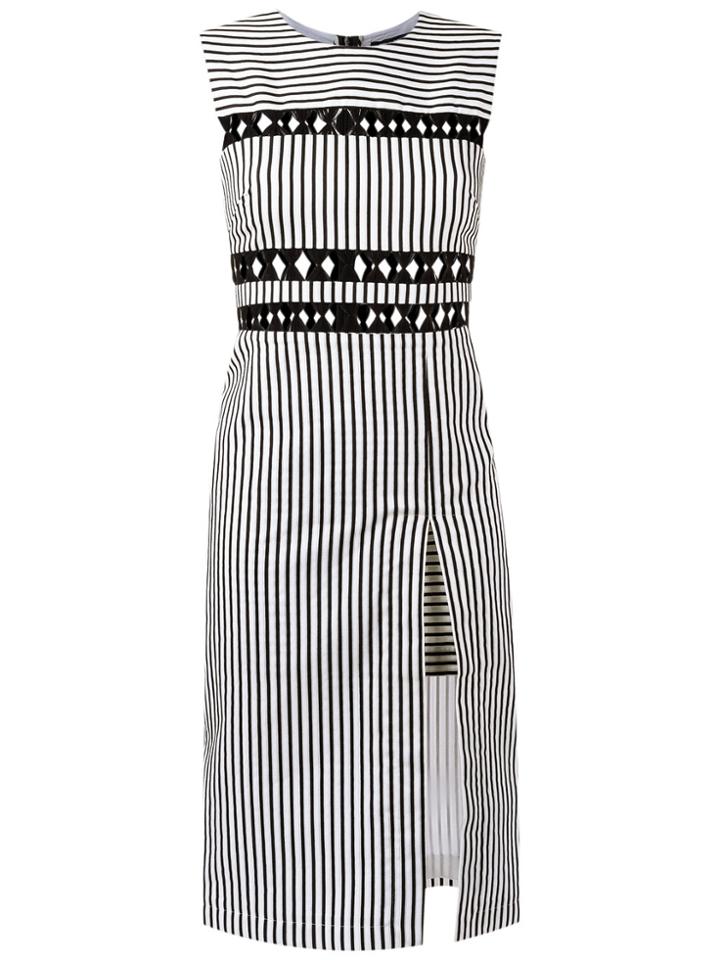 Reinaldo Lourenço Striped Midi Dress - Black