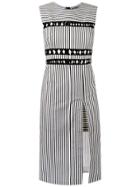 Reinaldo Lourenço Striped Midi Dress - Black