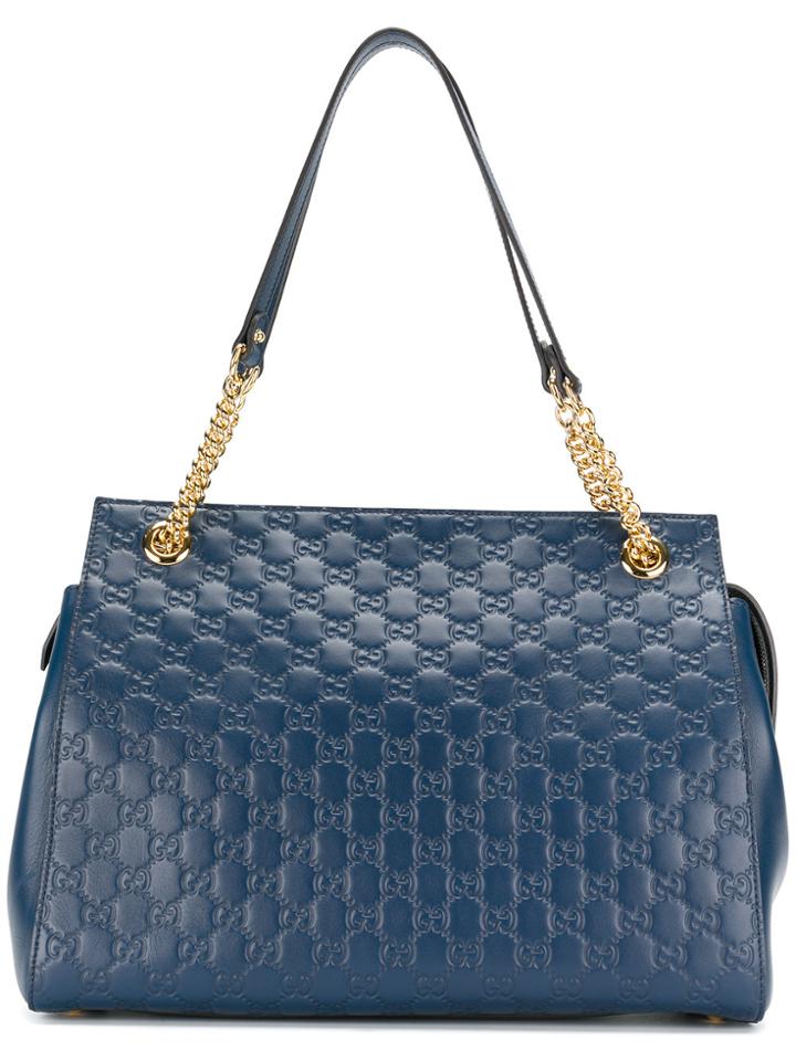 Gucci Soft Gucci Signature Shoulder Bag - Blue