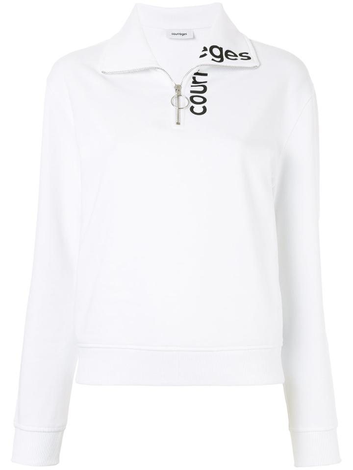 Courrèges Polo Neck Logo Jumper - White