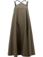 Maison Rabih Kayrouz Multiple Straps Flared Dress, Women's, Size: 38, Green, Cotton