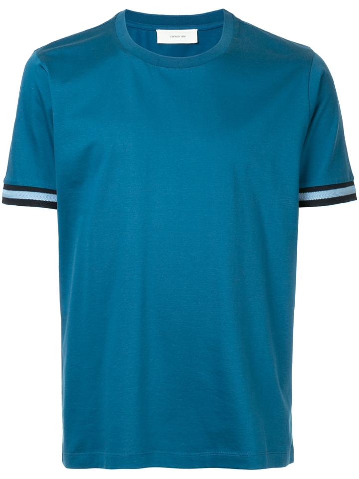 Cerruti 1881 Contrast-trim T-shirt - Blue