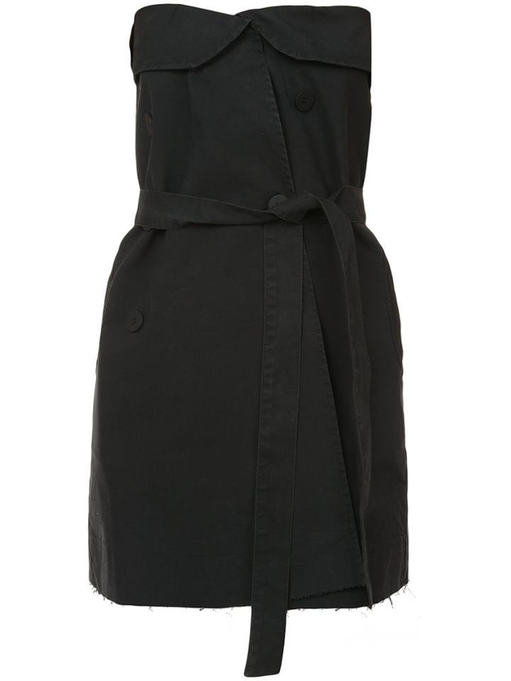 Unravel Project Strapless Belted Mini Dress - Black