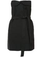 Unravel Project Strapless Belted Mini Dress - Black