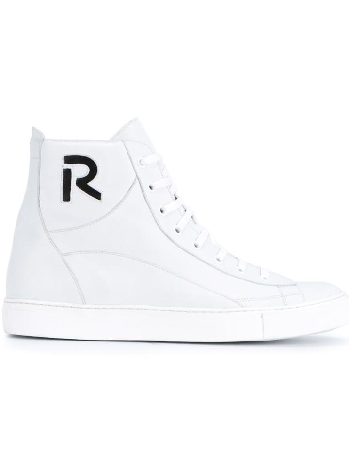 Raf Simons Cut-out Logo Hi-top Sneakers