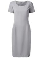 Armani Collezioni Smart Scoop Neck Dress, Women's, Size: 48, Grey, Polyester