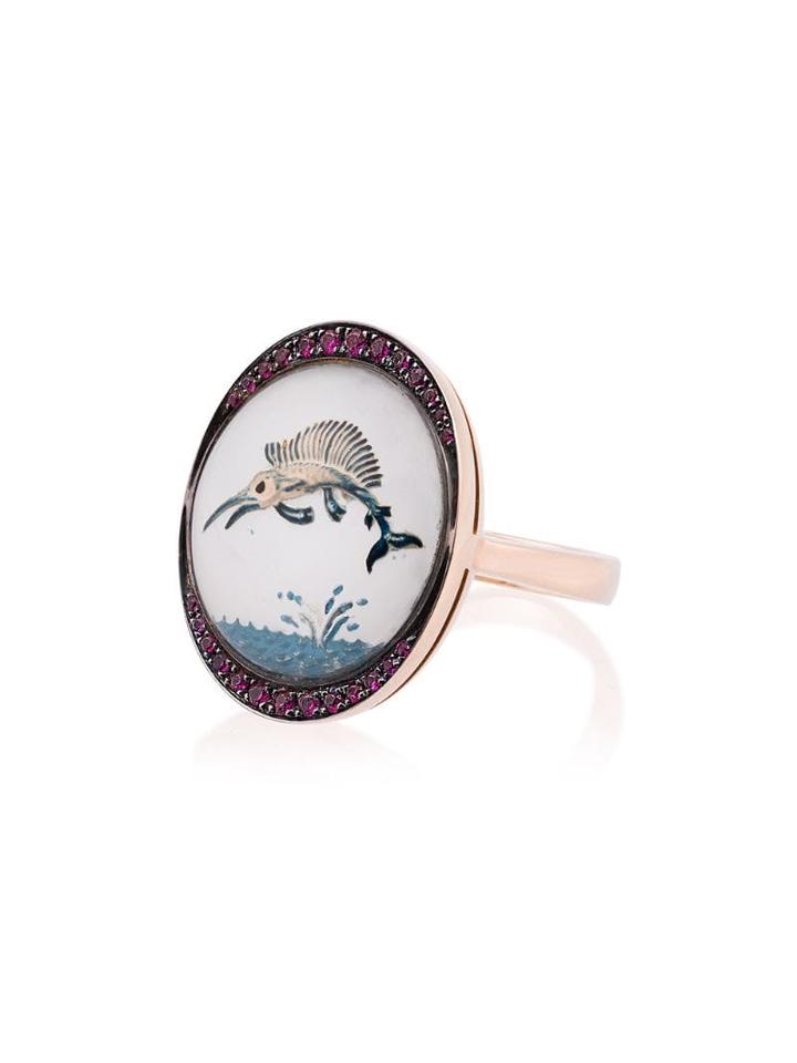 Francesca Villa Yellow Being Crystal Hemingway Rose Gold Ring