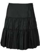 Giambattista Valli - Tiered A-line Skirt - Women - Silk - 38, Black, Silk
