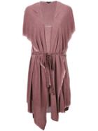 Unconditional - Hooded Waistcoat Dress - Women - Rayon - M, Pink/purple, Rayon