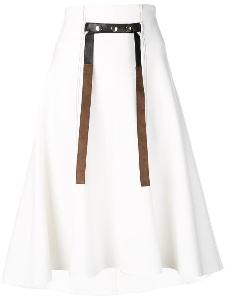 Dorothee Schumacher Contrast Stitch Flared Skirt - White
