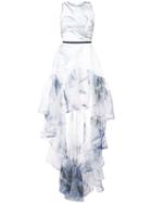 Nha Khanh - Floral High-low Hem Dress - Women - Polyester - 2, White, Polyester