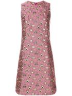 Femme By Michele Rossi Sleeveless Jacquard Mini Dress - Pink & Purple