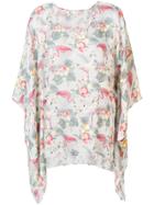 Xacus Clea Flamingo Print Blouse - White