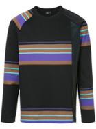 Kolor Asymmetric Striped Sweatshirt - Black
